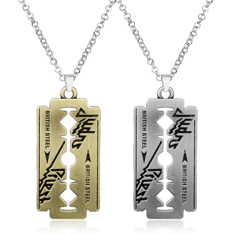 Gold and Steel Fashion Pendant Necklace