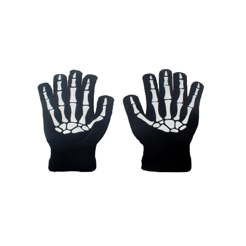 Halloween Skeleton Printing Luminous Gloves