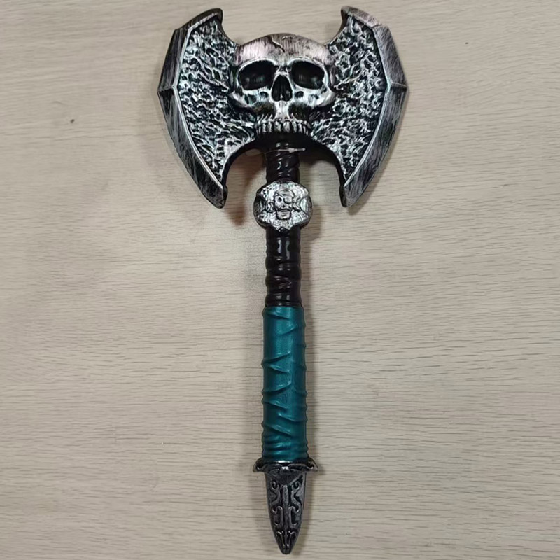 Halloween Skull Double-Headed Axe Prop