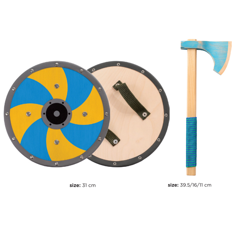 Medieval Round Shield and Hand Axe