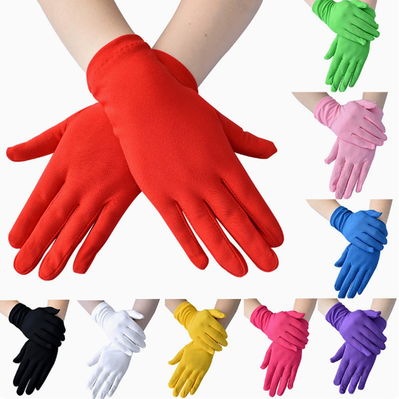 Short Satin Evening Gown Etiquette Gloves